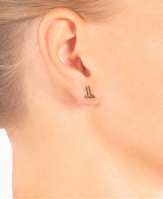 Crystal (0.24 ct.t.w) Pave Cowboy Boots Stud Earrings in Sterling Silver