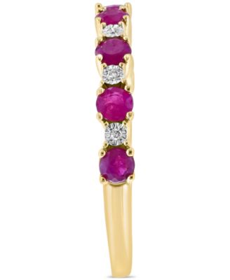 EFFY® Sapphire (1/2 ct. t.w.) & Diamond Accent Stack Ring in Gold-Plated Sterling Silver (Also available in Ruby and Emerald) 