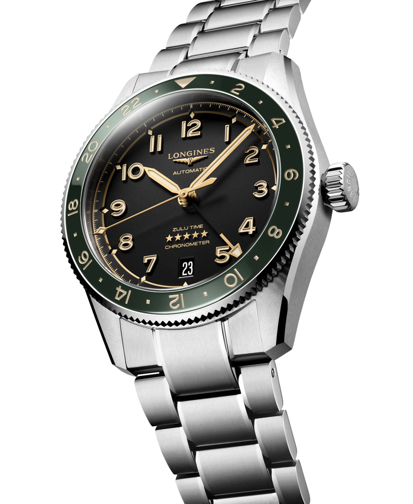 Мужские часы Longines Swiss Automatic Spirit Zulu Time Stainless Steel Bracelet Watch 39mm — фото 2