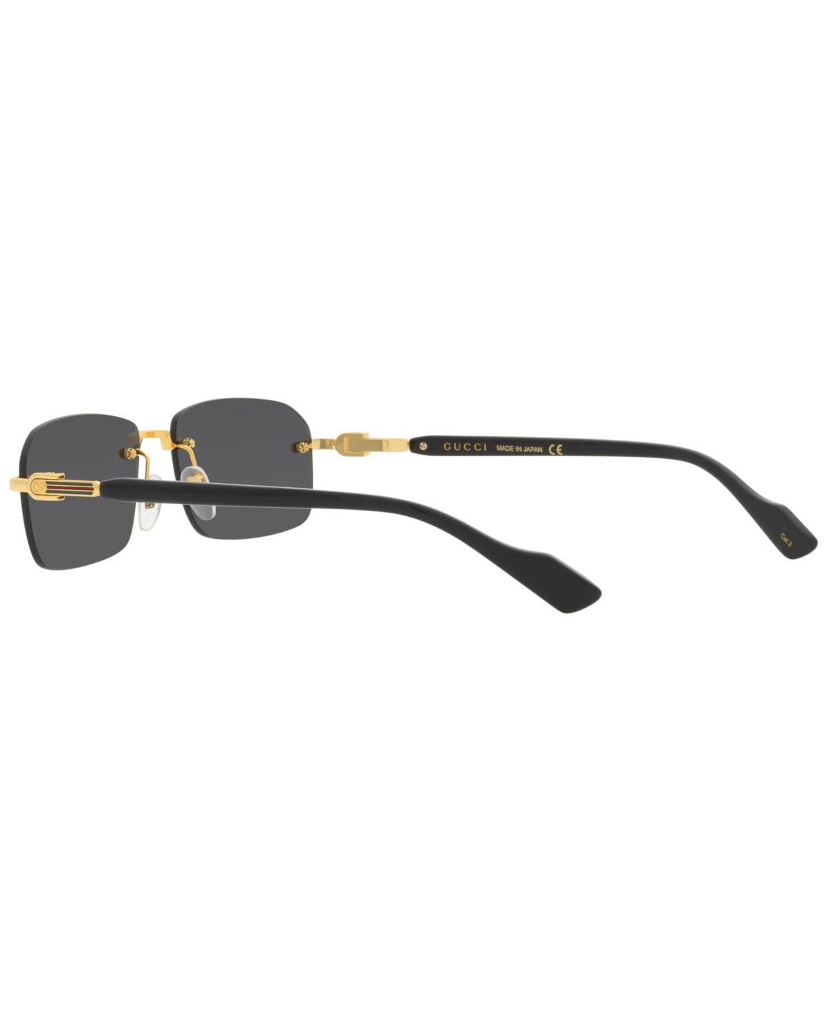 Gucci Curved Tips Frameless Sunglasses In Gold
