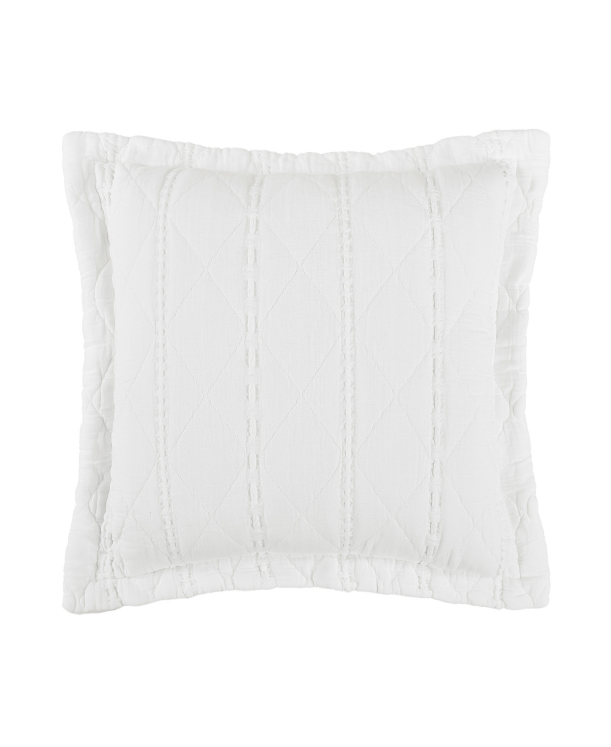 White Sand Playa Square Decorative Pillow Cover, 20" X 20" In White