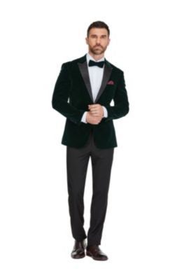 Men's 2-Piece Velvet Birdseye Lapel Slim-Fit Tuxedo