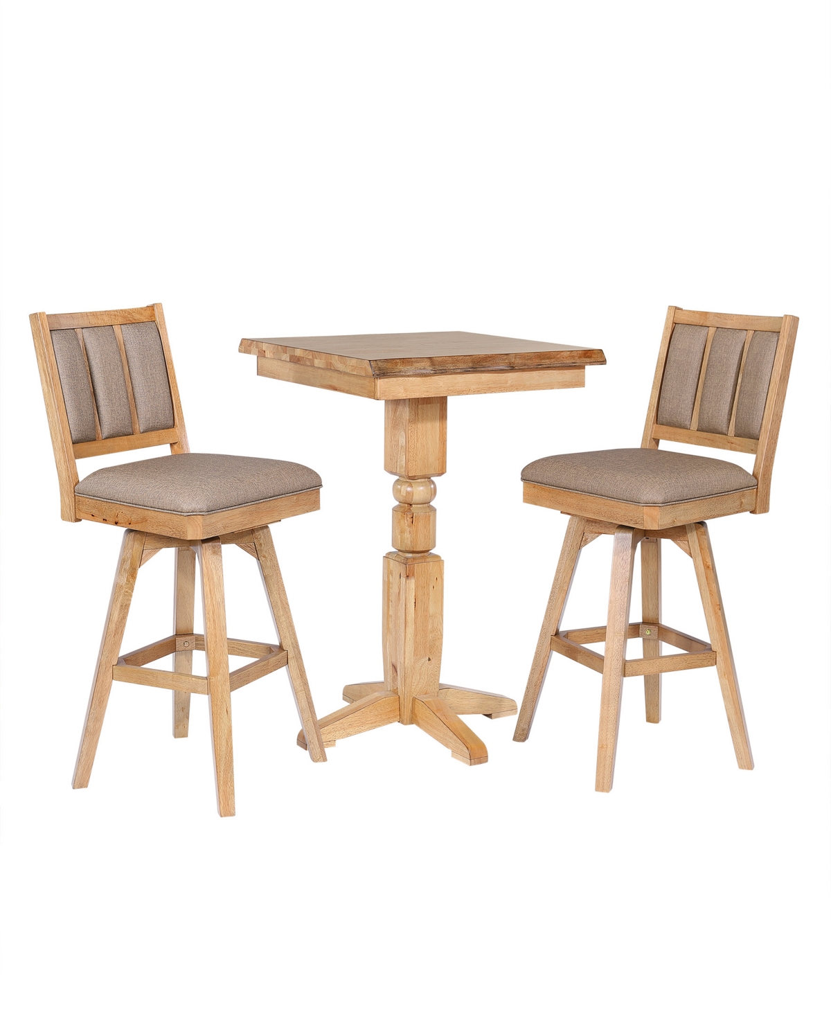 Macy's Logans Edge 3 Piece Pub Table Set (table And 2 Stools) In Brown