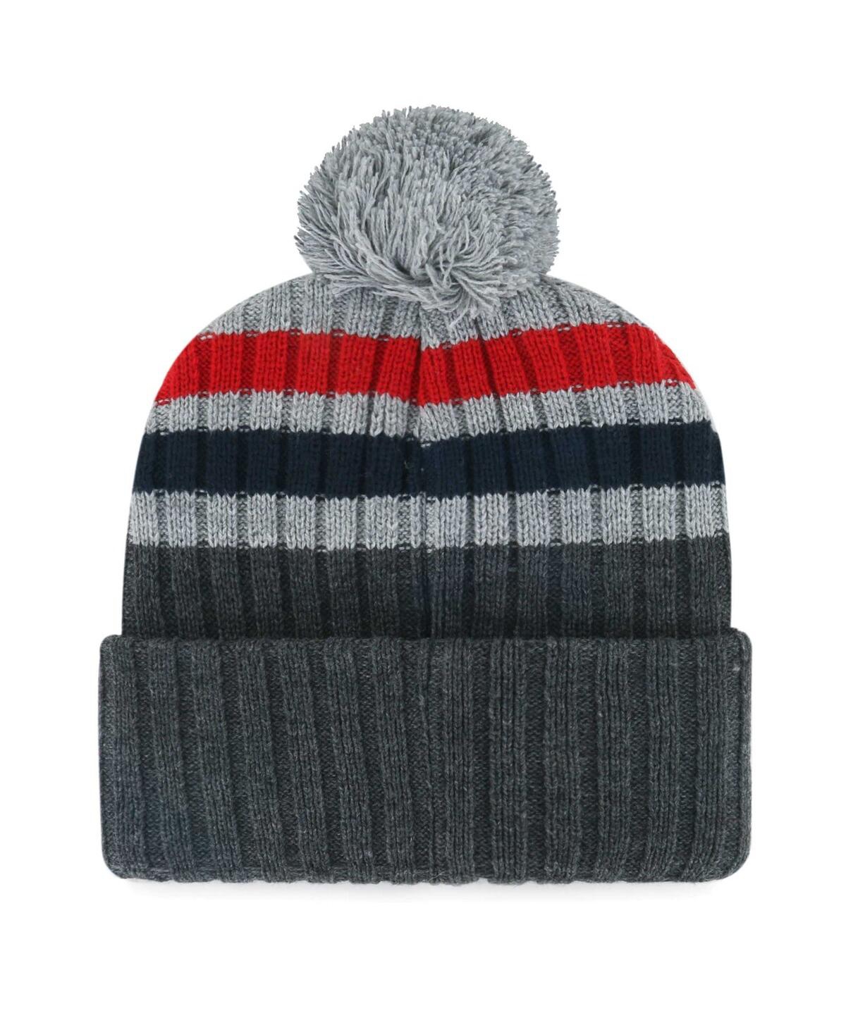 Men's '47 BrandBoston Red Sox Stack Cuffed Knit Hat with Pom - Gray