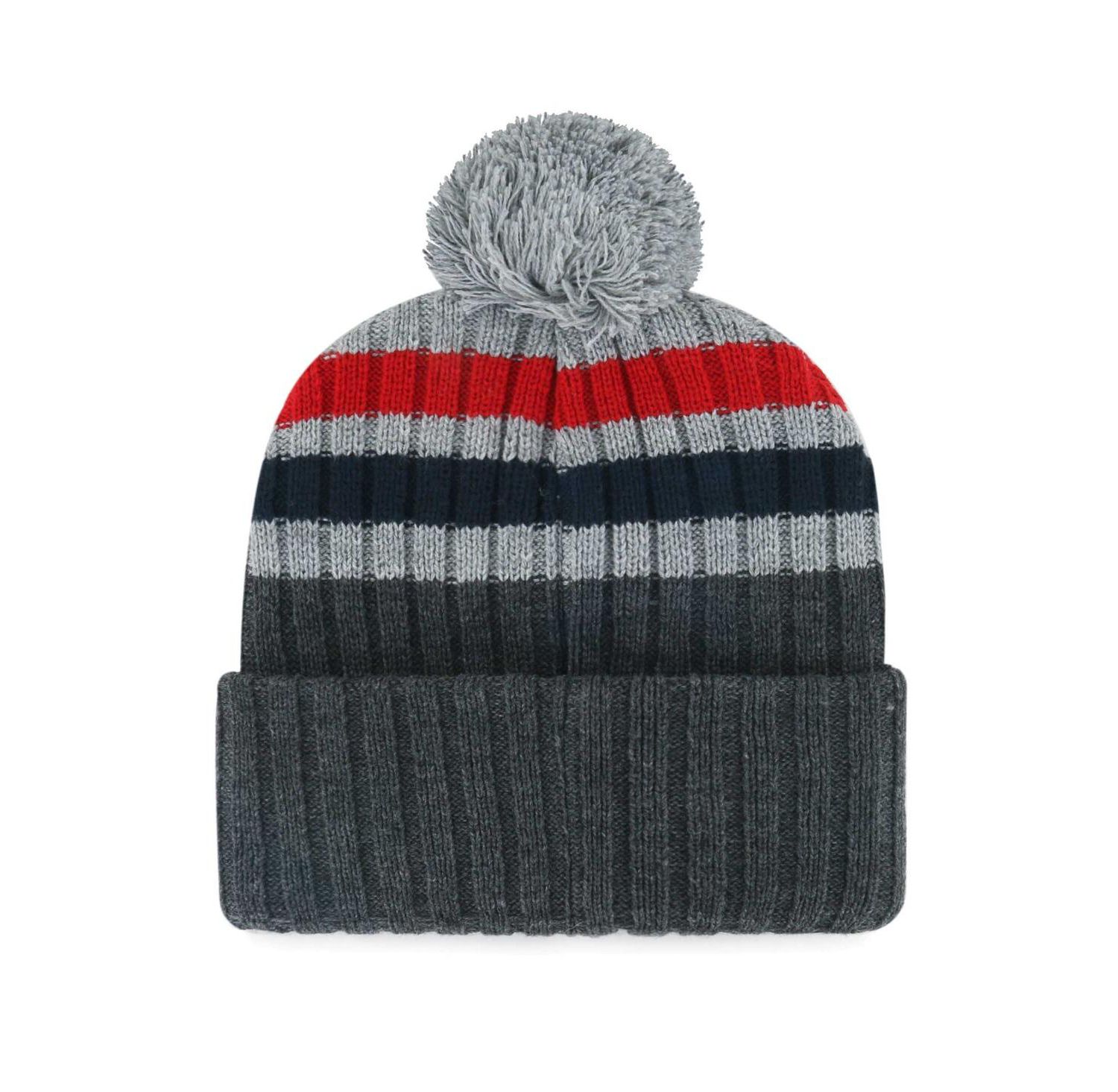 Men's Gray Boston Red Sox Stack Cuffed Knit Hat with Pom
