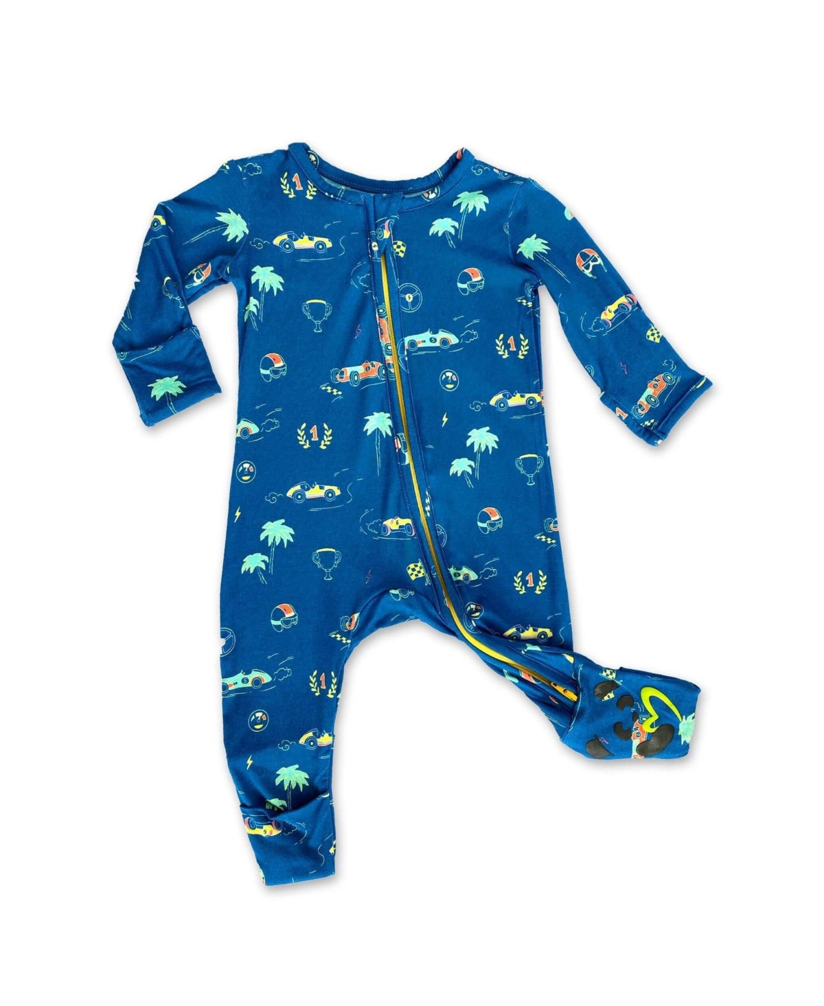 Shop Bellabu Bear Baby Boys Monaco Blue Convertible Footie Pajamas