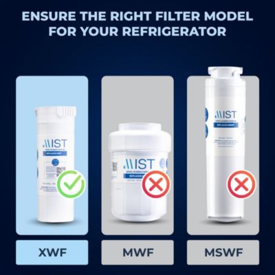 XWF Water Filter Replacement (Not XWFE), Compatible with GE XWF Models: GWE19JSLSS, WR17X30702, GBE21, GDE21, GDE25, GFE24, 3 Pack- Mist