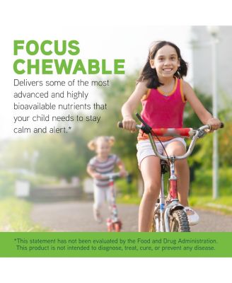 DaVinci Labs Focus Chewable - Supplement to Support Behavior, Brain Health, and Immune Health for Kids - With Vitamin B6, Folate, Vitamin B12, and More - Orange Flavor -Sugar-Free