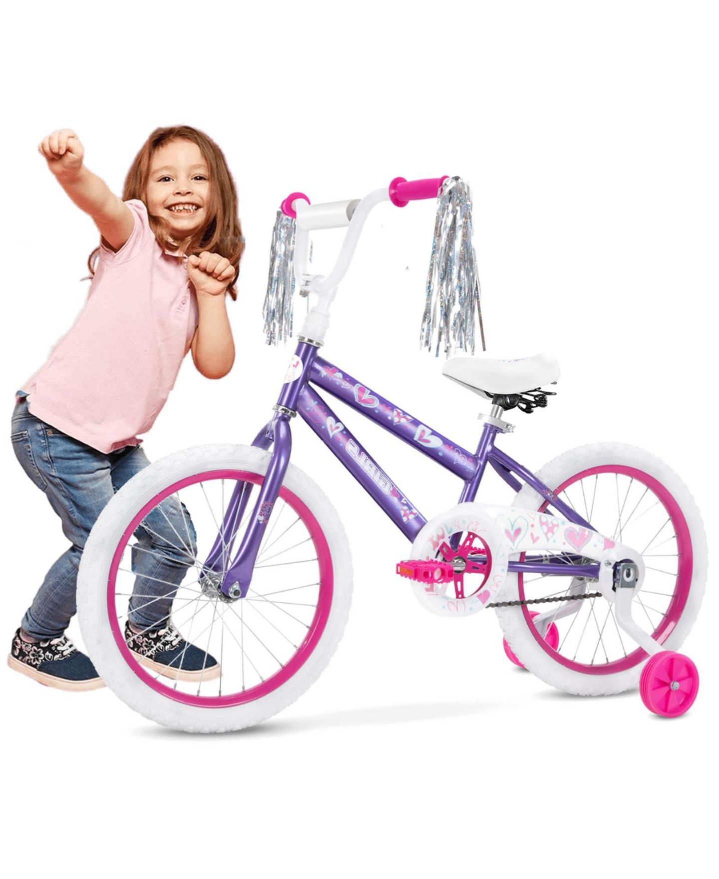 Детская игрушка SUGIFT Kids Bike for Girls, Removable Training Wheels Included, Toddler Bike Bicycle for Kids Ages 4-12 Years Old, цвет: Фиолетовый — фото 1
