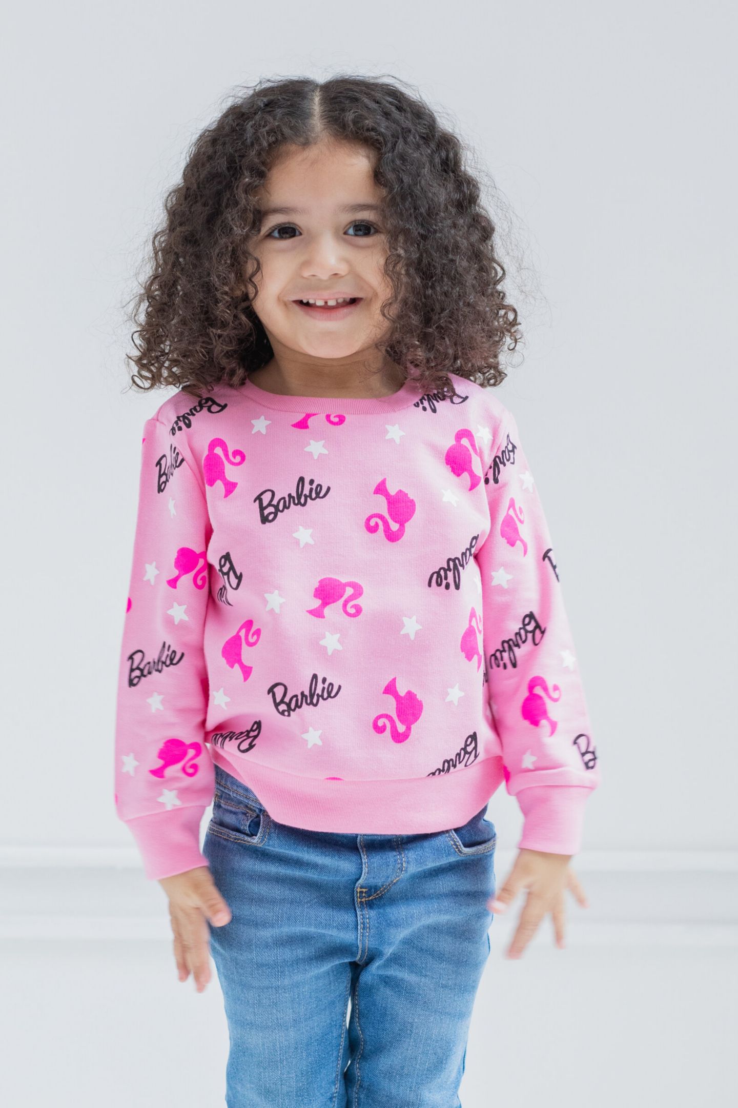 Свитшот Barbie French Terry Pullover Sweatshirt для девочек-малышей, цвет: Розовый — фото 6