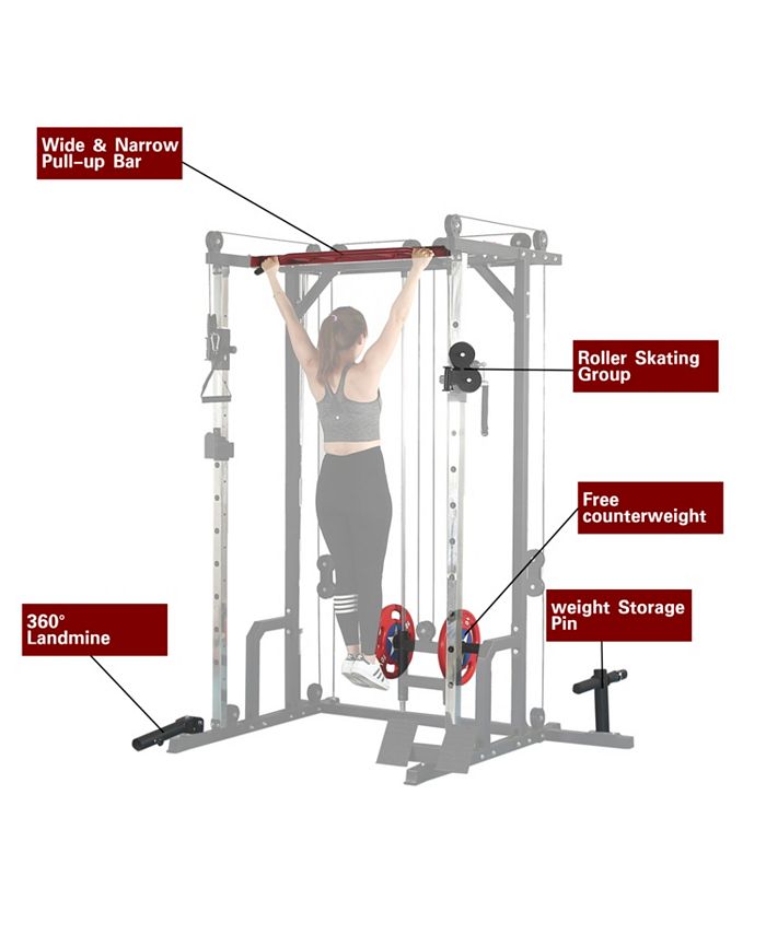 Simplie Fun Power Cage With Lat Pulldown And Weight Storage Rack ...