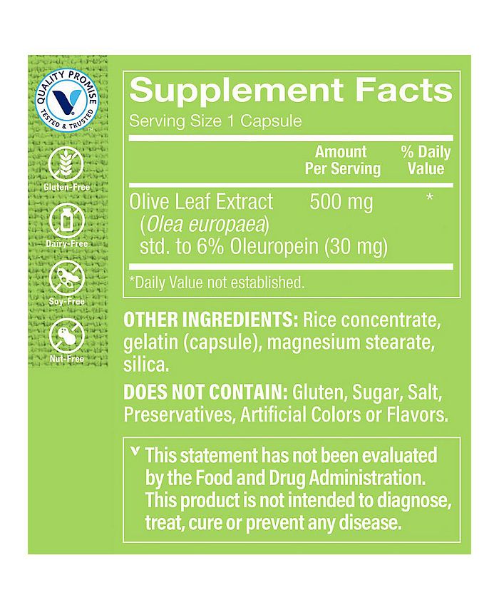 The Vitamin Shoppe Olive Leaf Extract Immune Support 500 MG 6