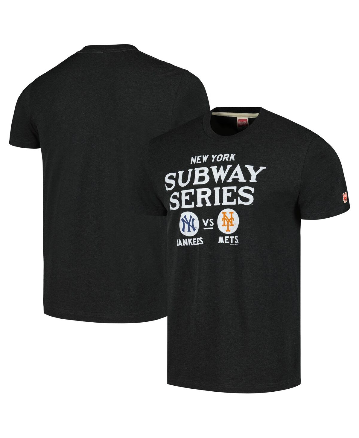Men's Homage Charcoal New York Yankees vs. New York Mets Subway Series Hyper Local Tri-Blend T-shirt - Charcoal