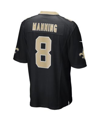 Men's Archie Manning Black New Orleans Saints Game Retired Player Jersey