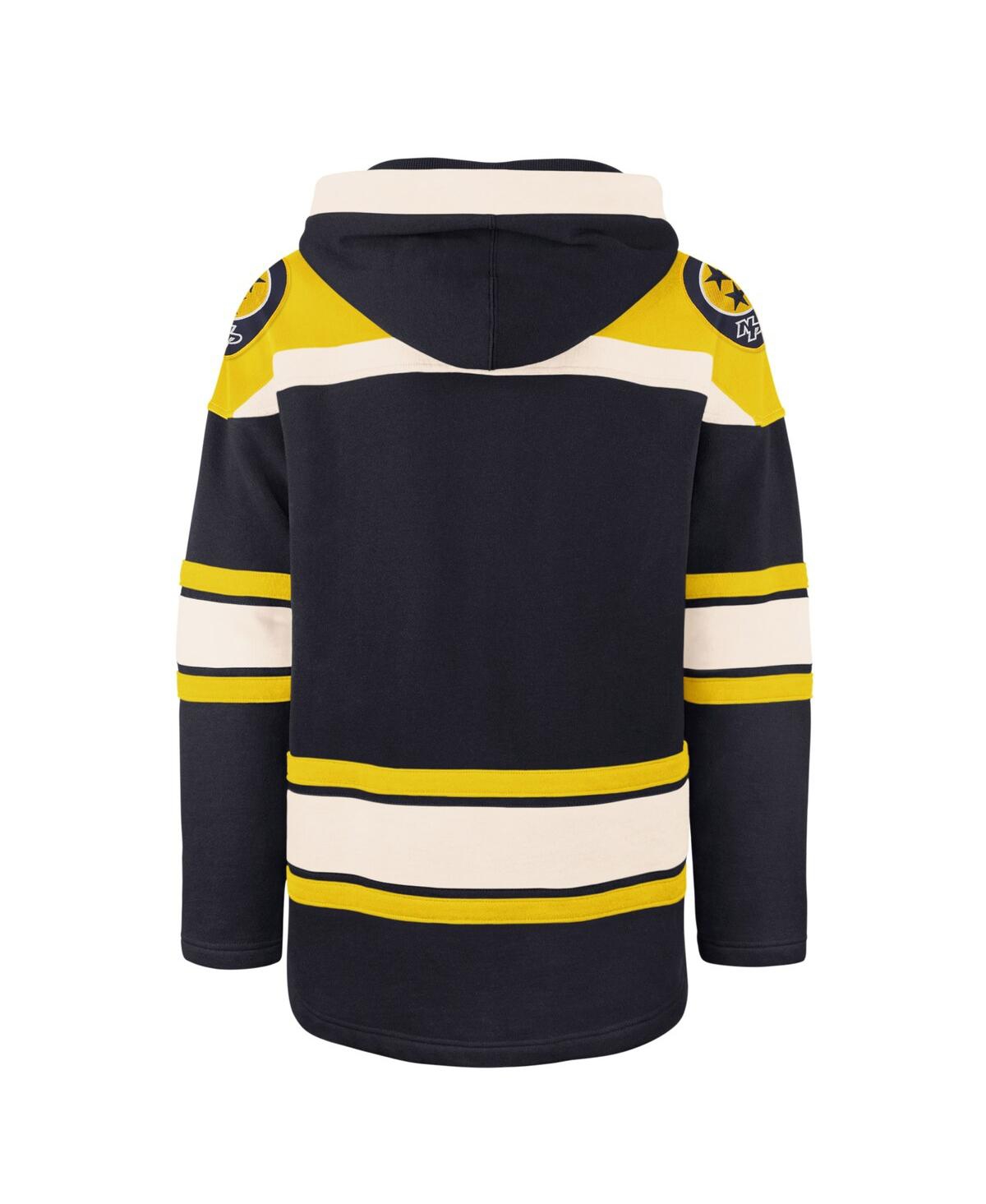 47 Brand Men's Sidney Crosby Black Pittsburgh Penguins Player Name And Number Lacer Pullover Hoodie In Navy