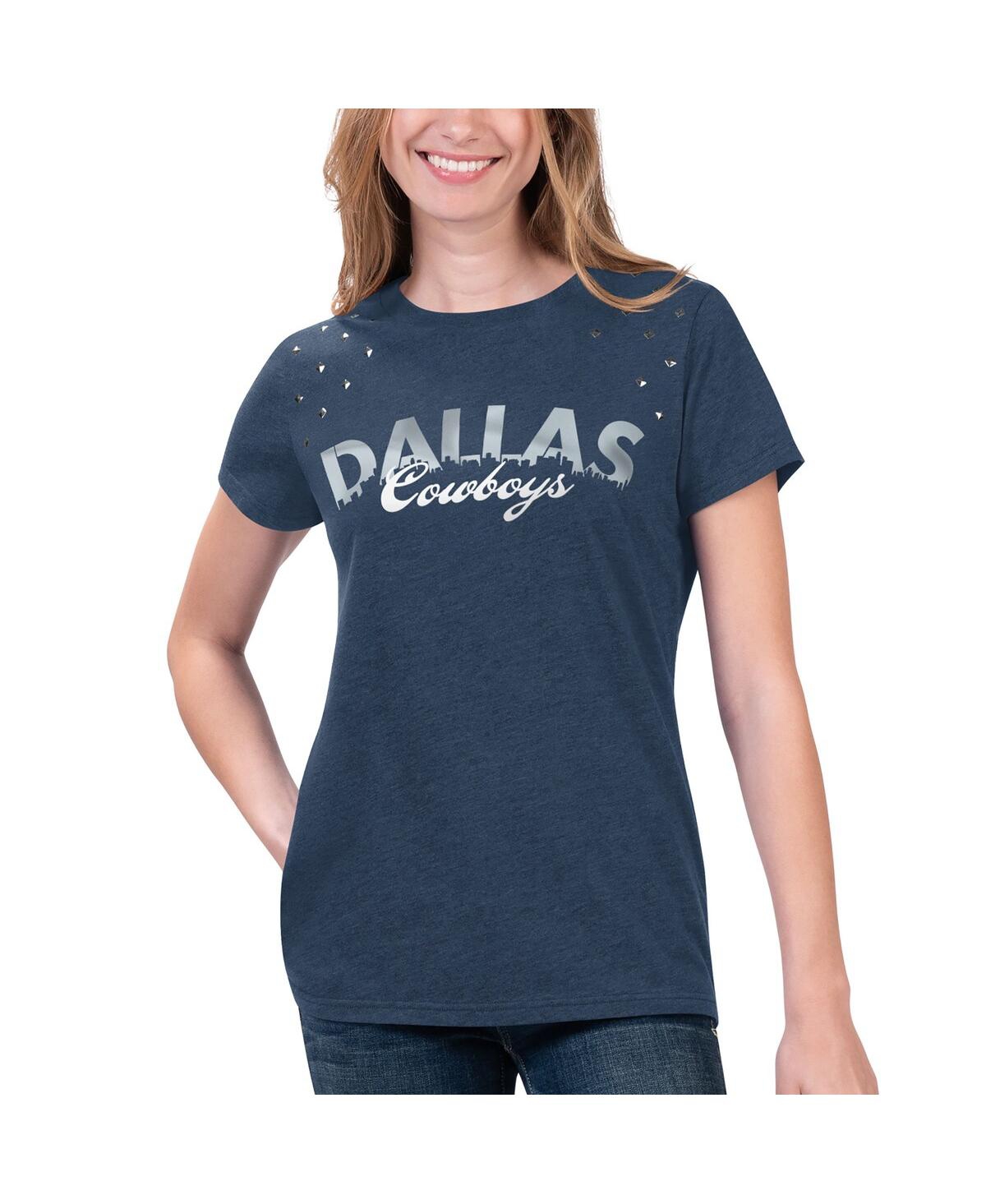 Shop G-iii 4her By Carl Banks Women's  Heathered Navy Dallas Cowboys Main Game T-shirt