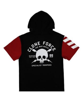 Men's and Women's Black Star Wars Clone Force Short Sleeve Pullover Hoodie