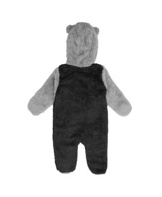 Newborn and Infant Boys and Girls Black Carolina Hurricanes Game Nap Teddy Fleece Bunting Full-Zip Sleeper