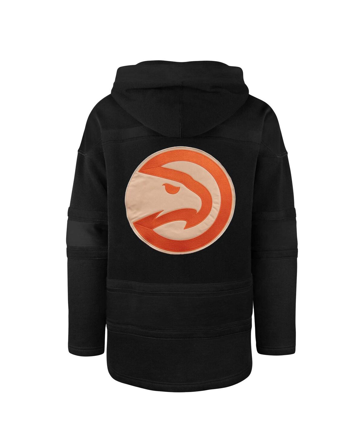 Men's '47 BrandAtlanta Hawks 2022/23 Pregame Mvp Lacer Pullover Hoodie - City Edition - Black