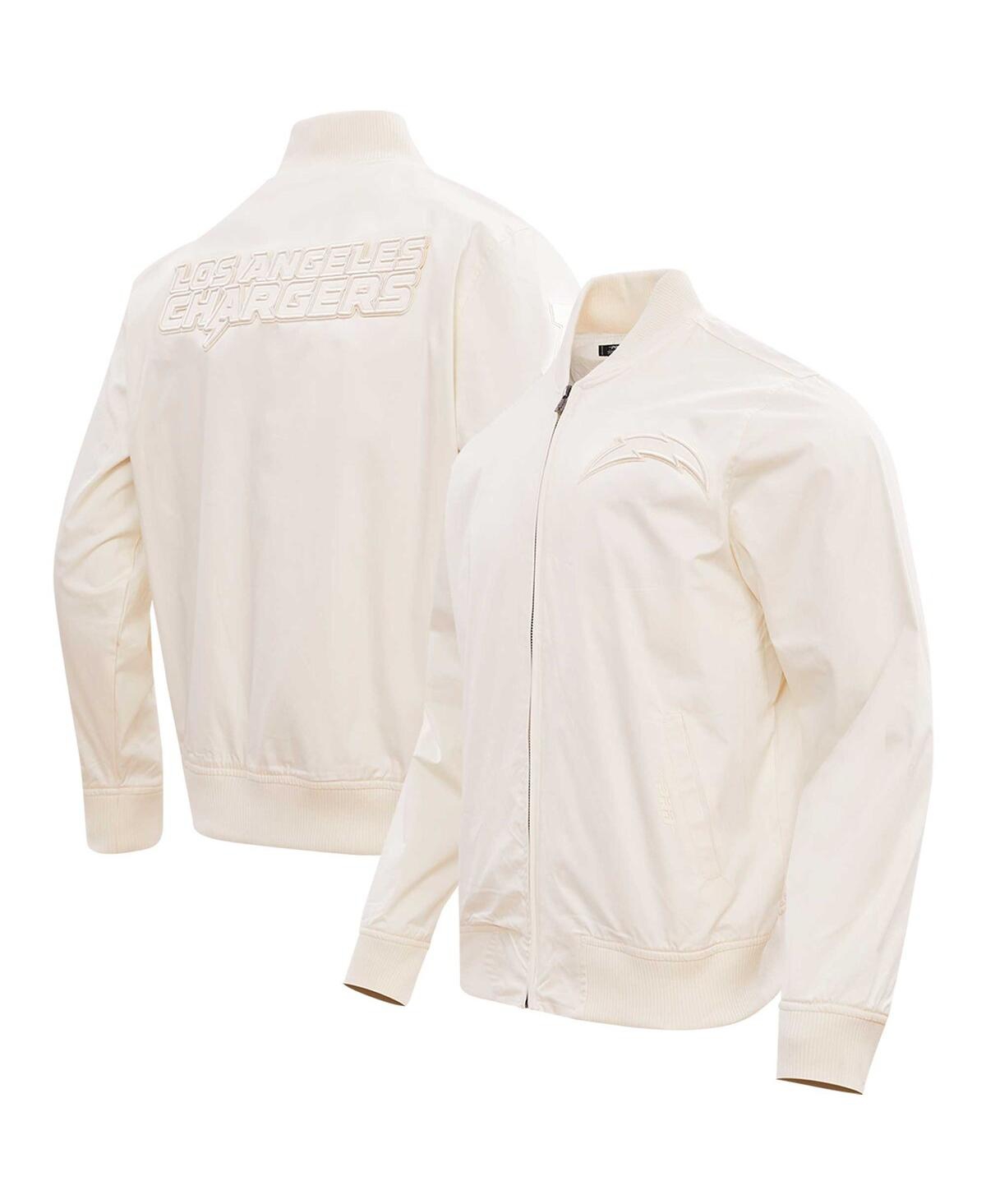 Shop Pro Standard Men's  Cream Los Angeles Chargers Neutral Full-zip Jacket