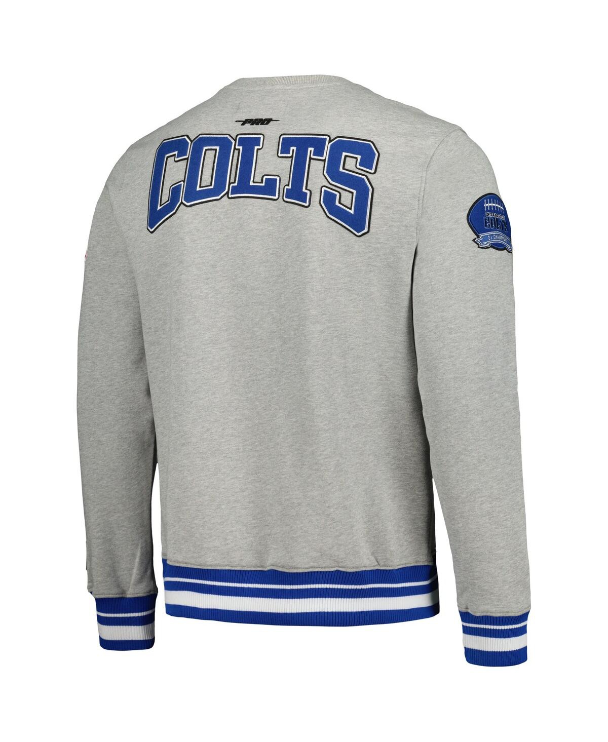 Shop Pro Standard Men's  Heather Gray Indianapolis Colts Crest Emblem Pullover Sweatshirt