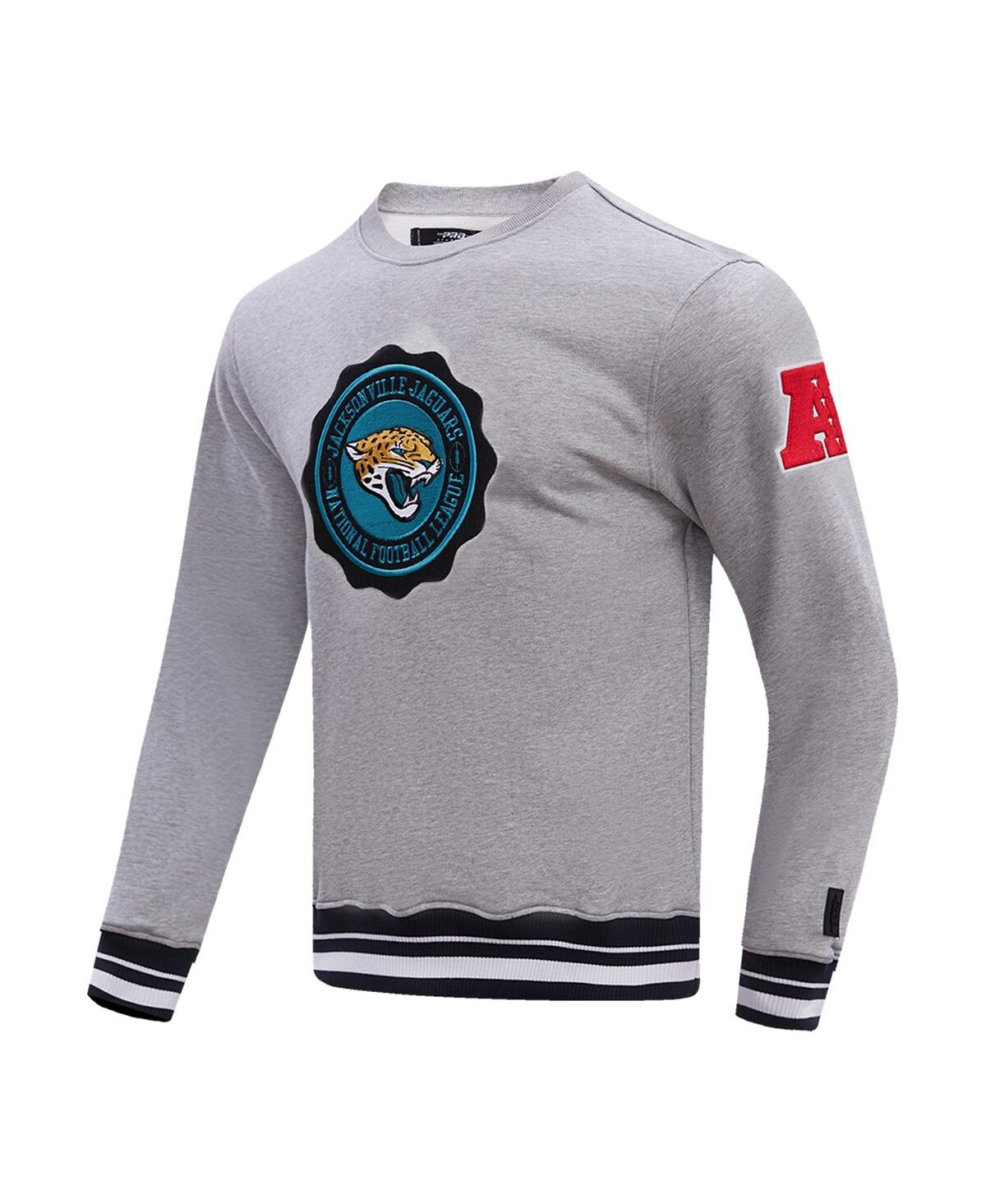Shop Pro Standard Men's  Heather Gray Jacksonville Jaguars Crest Emblem Pullover Sweatshirt