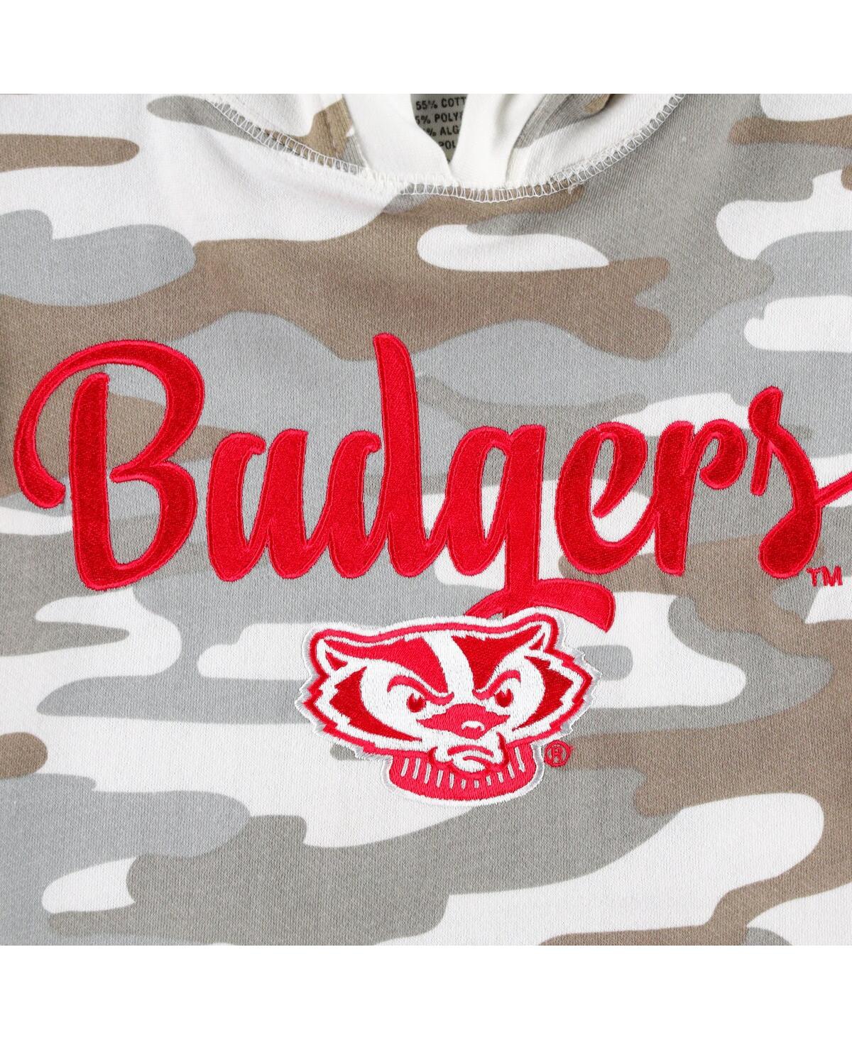 Women's PressboxWisconsin Badgers San Pablo Pullover Hoodie - Camo