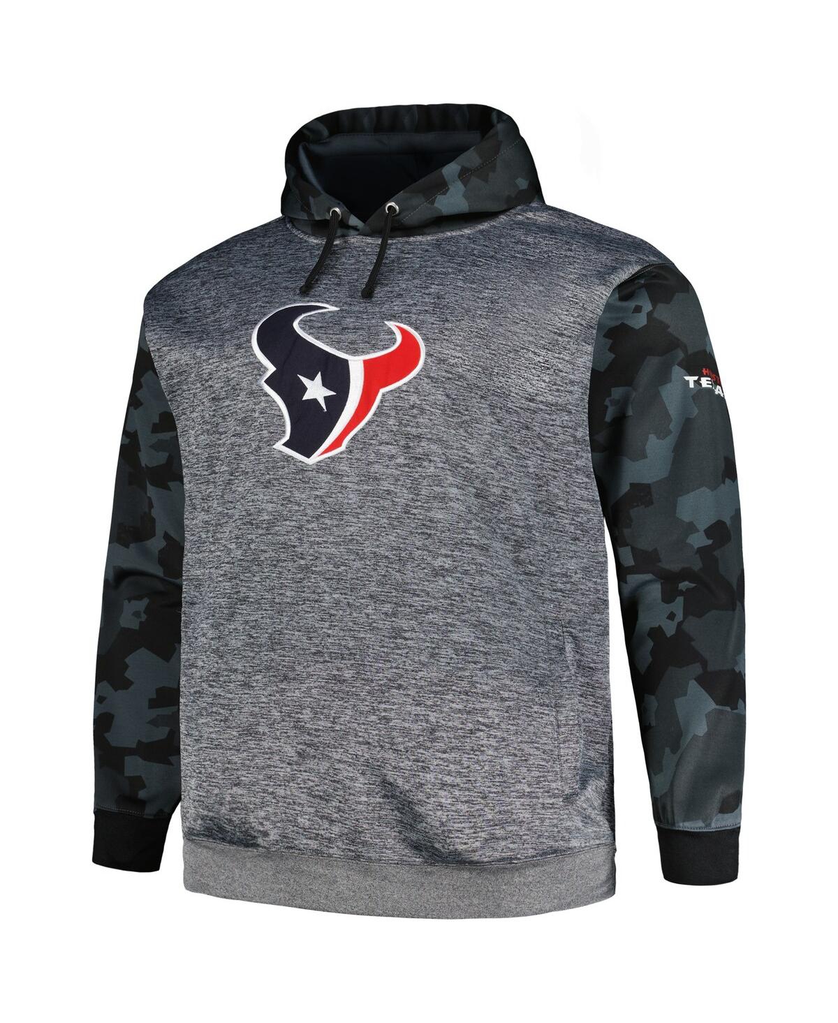 Fanatics Men's  Heather Charcoal Houston Texans Big And Tall Camo Pullover Hoodie In Heather Charcoal
