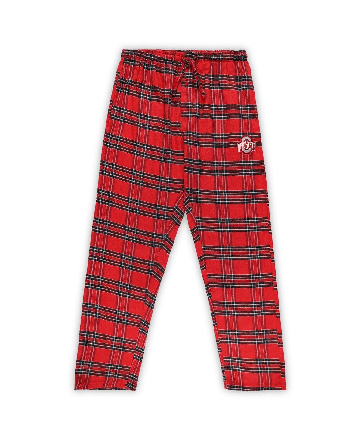 Shop Profile Men's  Scarlet, Black Ohio State Buckeyes Big And Tall 2-pack T-shirt And Flannel Pants Set In Scarlet,black