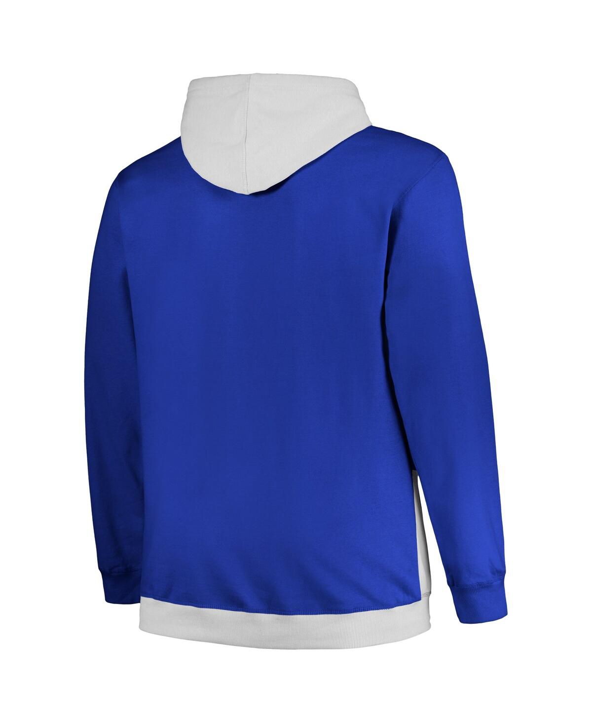 Fanatics Men's  Royal, Silver Philadelphia 76ers Big And Tall Primary Arctic Pullover Hoodie In Royal,silver