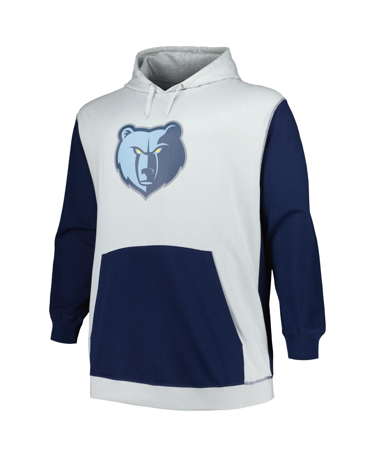 Fanatics Branded  Navy/silver Memphis Grizzlies Big & Tall Primary Arctic Pullover Hoodie In Navy,silver