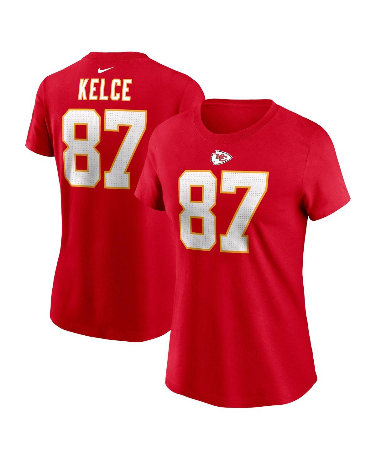 NIKE WOMEN'S NIKE TRAVIS KELCE RED KANSAS CITY CHIEFS PLAYER NAME AND NUMBER T-SHIRT