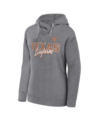 Women's Heather Gray Texas Longhorns Script Favorite Pullover Hoodie