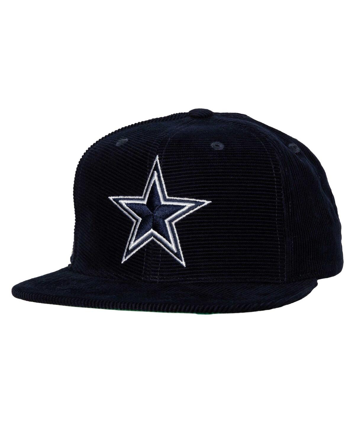 Mitchell & Ness Men's  Navy Distressed Dallas Cowboys All Directions Corduroy Snapback Hat In Navy