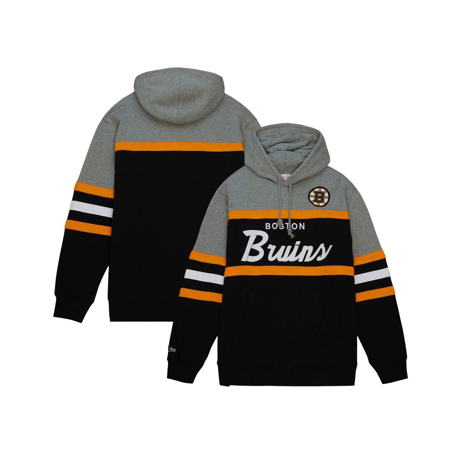 Men's Black, Gray Boston Bruins Head Coach Pullover Hoodie