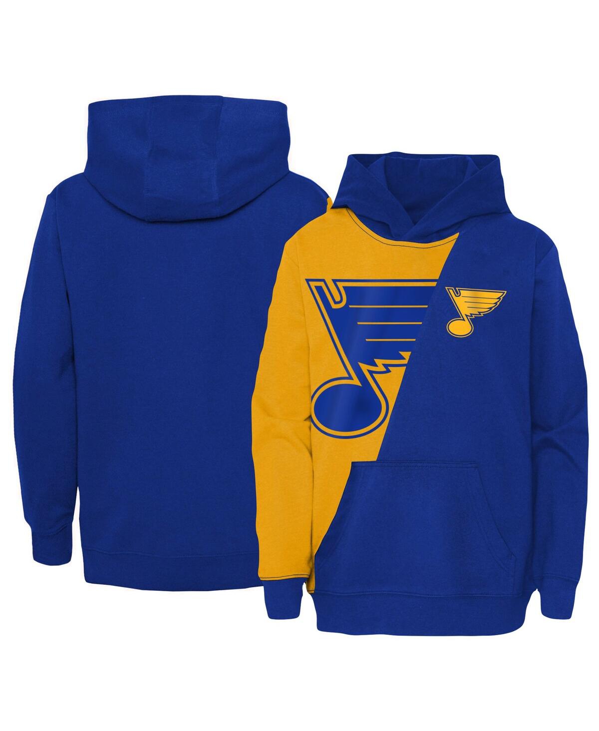 Shop Outerstuff Big Boys Gold, Blue St. Louis Blues Unrivaled Pullover Hoodie In Gold,blue