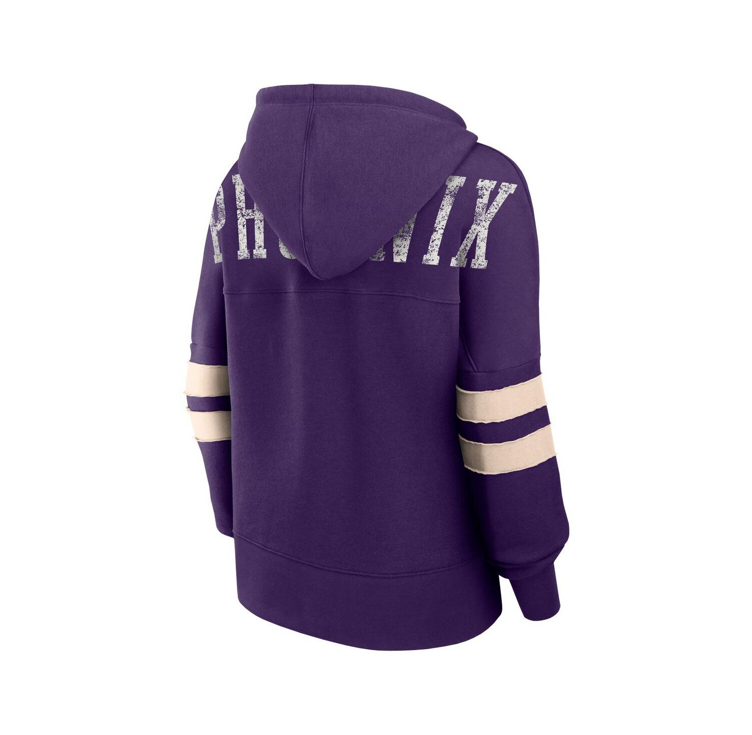 Women's Purple Distressed Phoenix Suns Bold Move Dolman V-Neck Pullover Hoodie