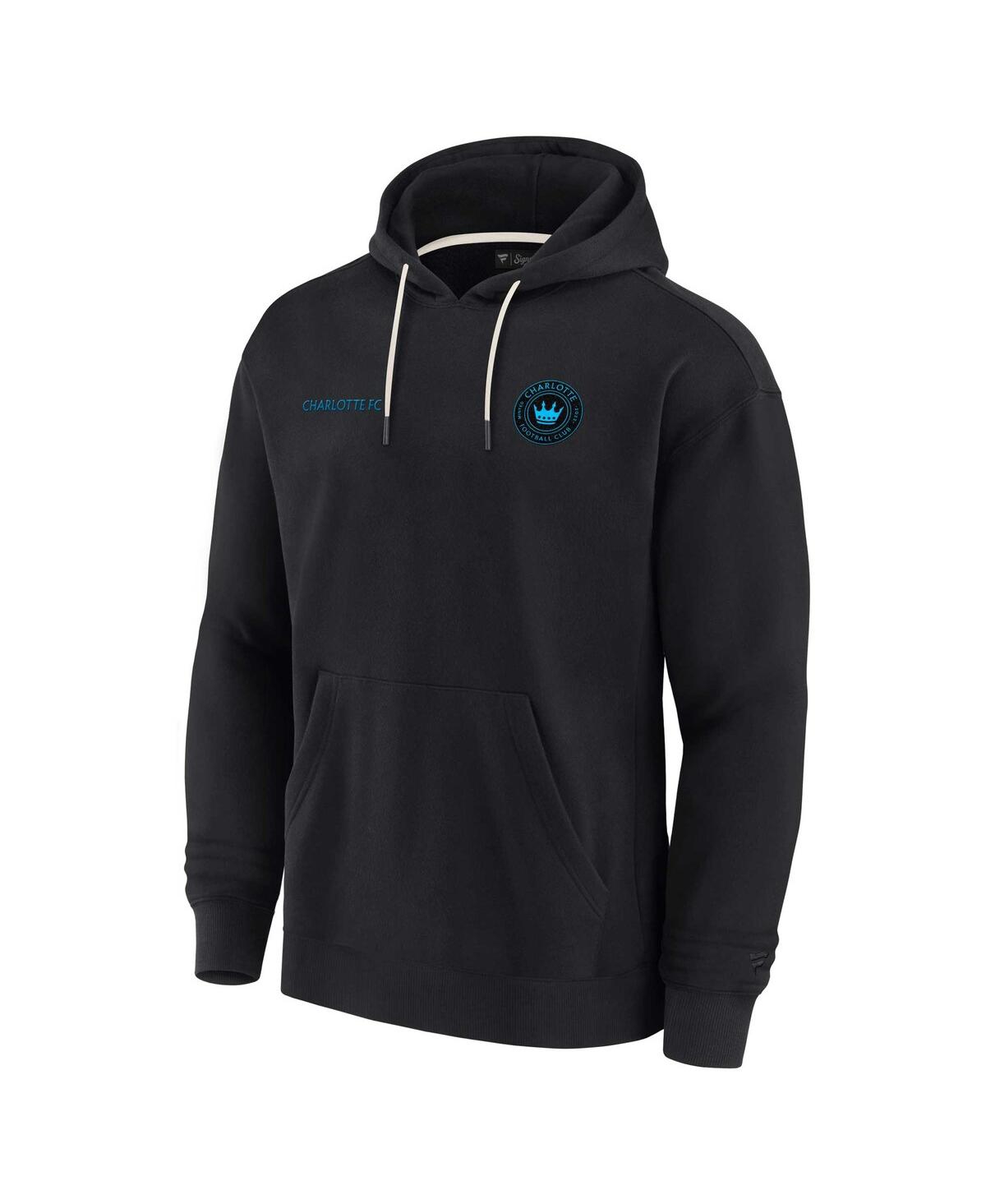 Shop Fanatics Signature Men's And Women's  Black Charlotte Fc Super Soft Fleece Pullover Hoodie