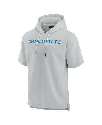 Men's and Women's Gray Charlotte FC Super Soft Fleece Short Sleeve Pullover Hoodie