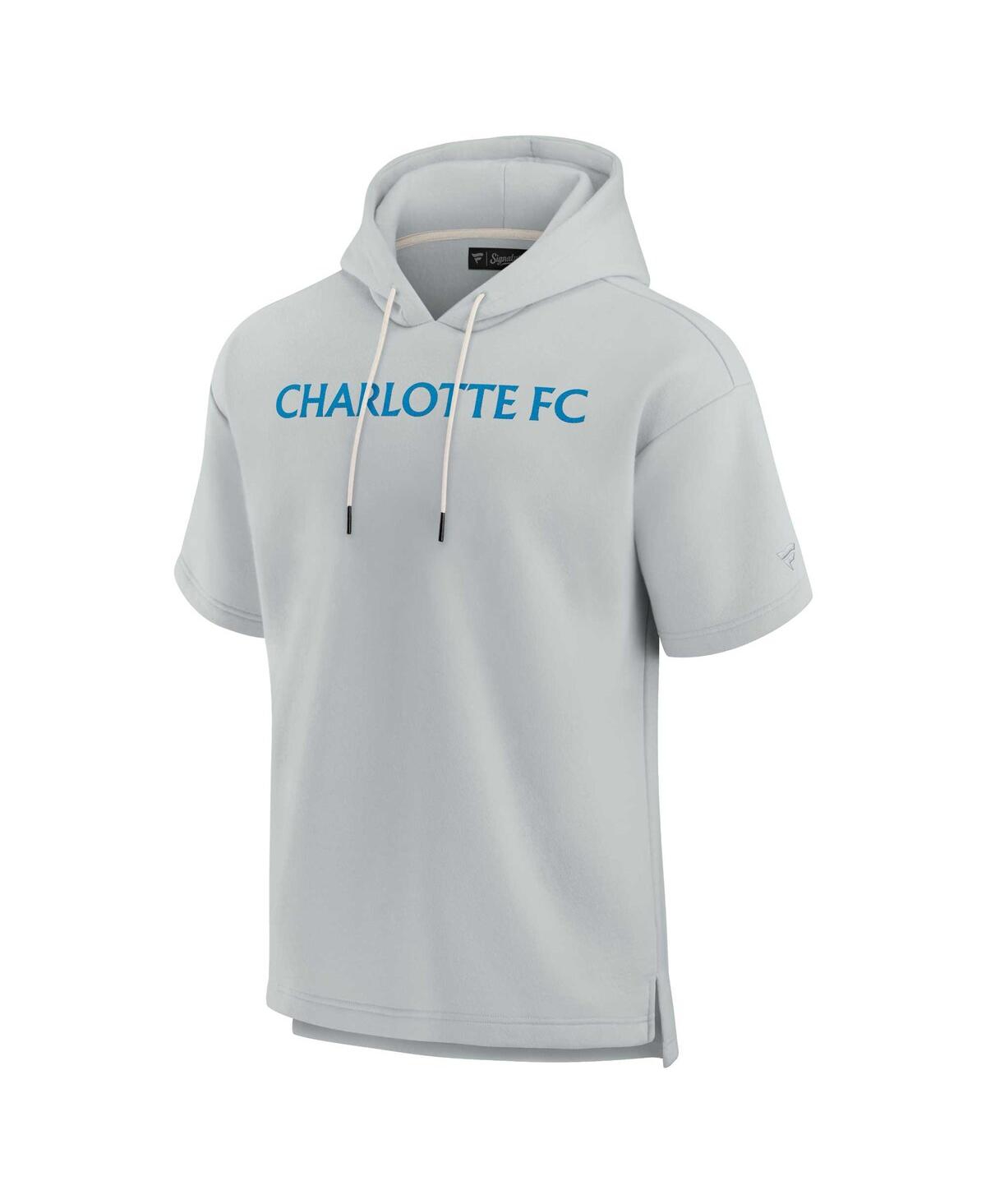 Shop Fanatics Signature Men's And Women's  Gray Charlotte Fc Super Soft Fleece Short Sleeve Pullover Hoodi