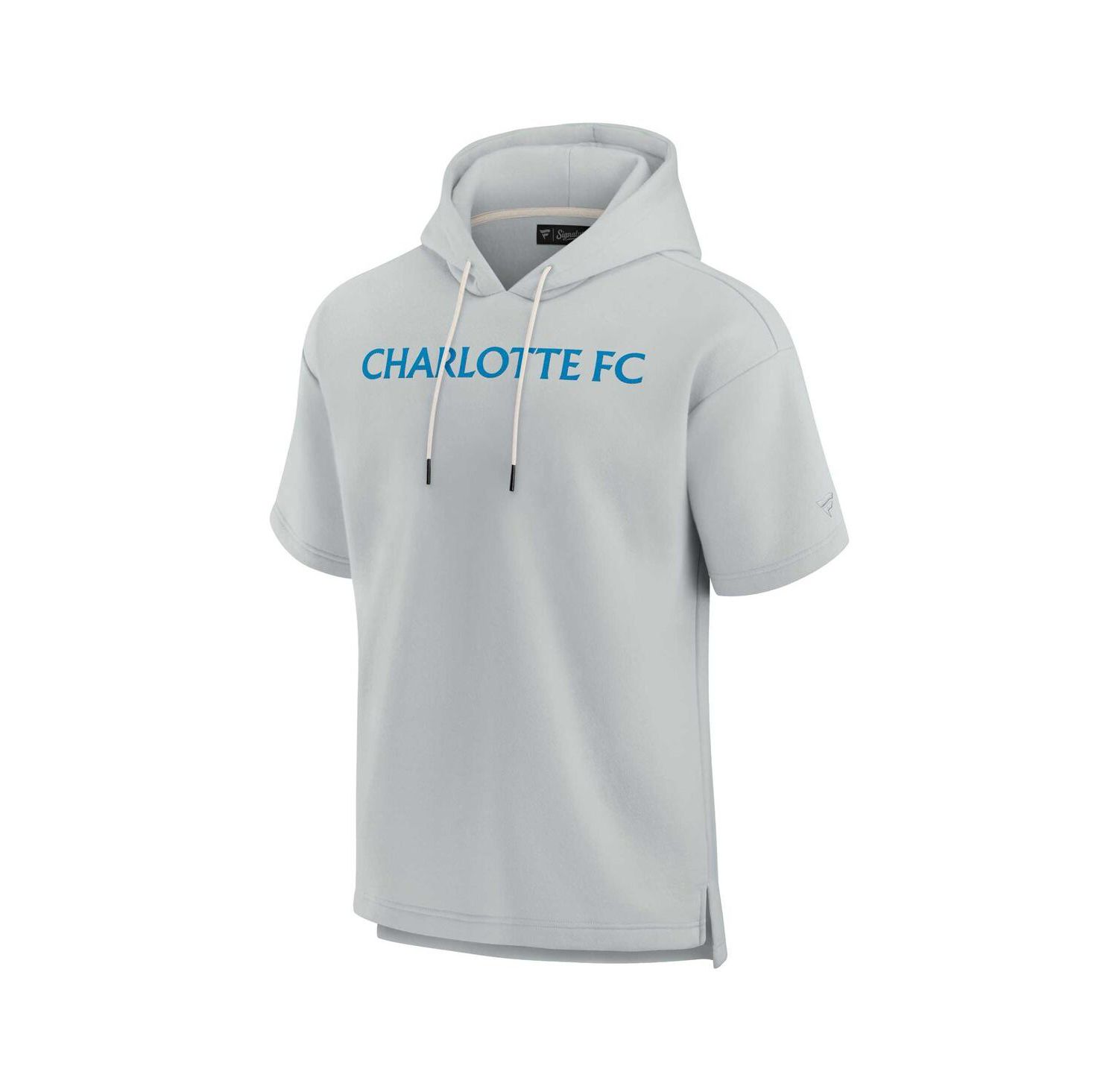 Men's and Women's Gray Charlotte FC Super Soft Fleece Short Sleeve Pullover Hoodie