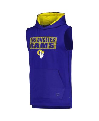 Men's Royal Los Angeles Rams Marathon Sleeveless Pullover Hoodie