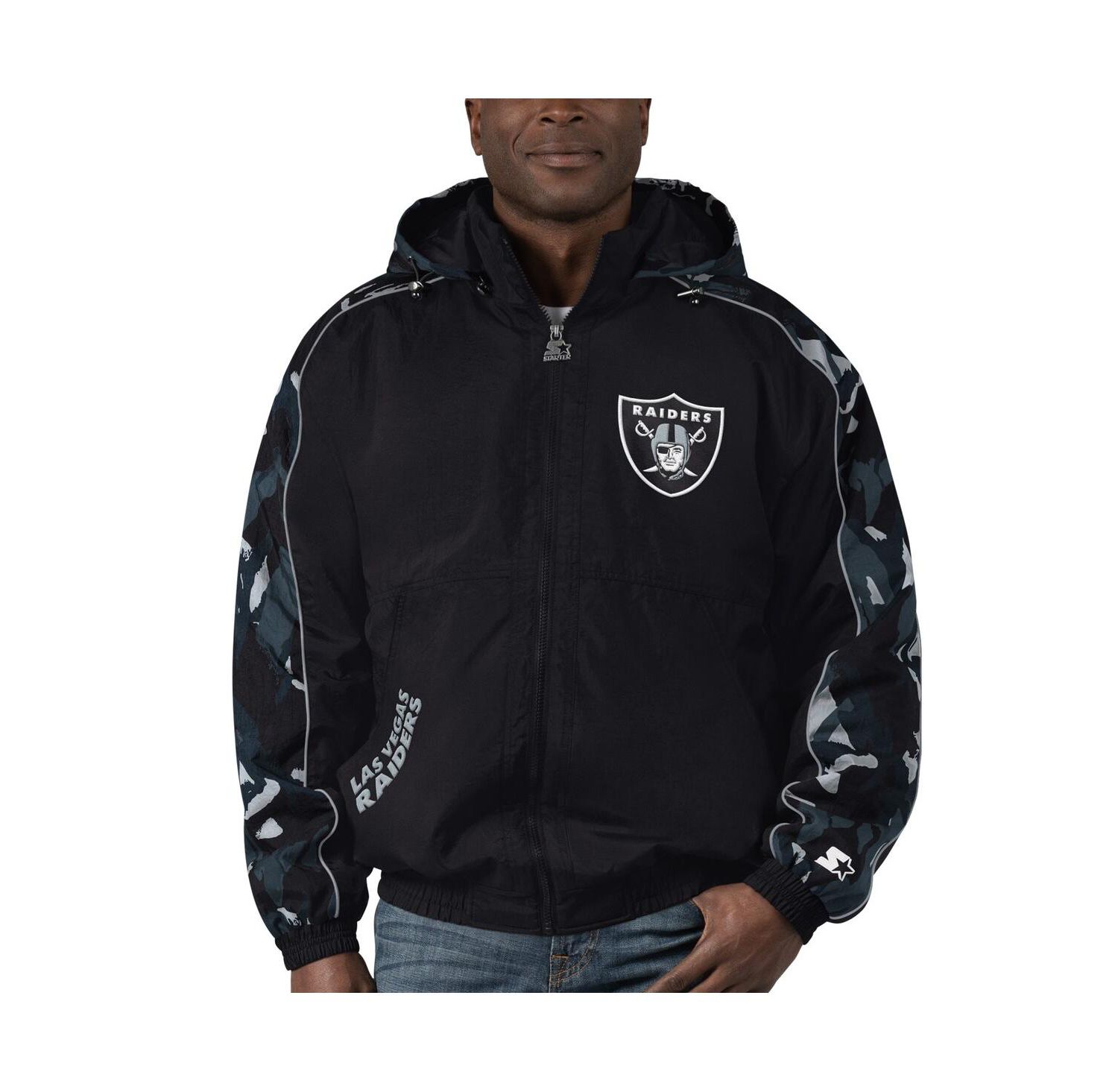 Men's Black Las Vegas Raiders Thursday Night Gridiron Full-Zip Hoodie Jacket