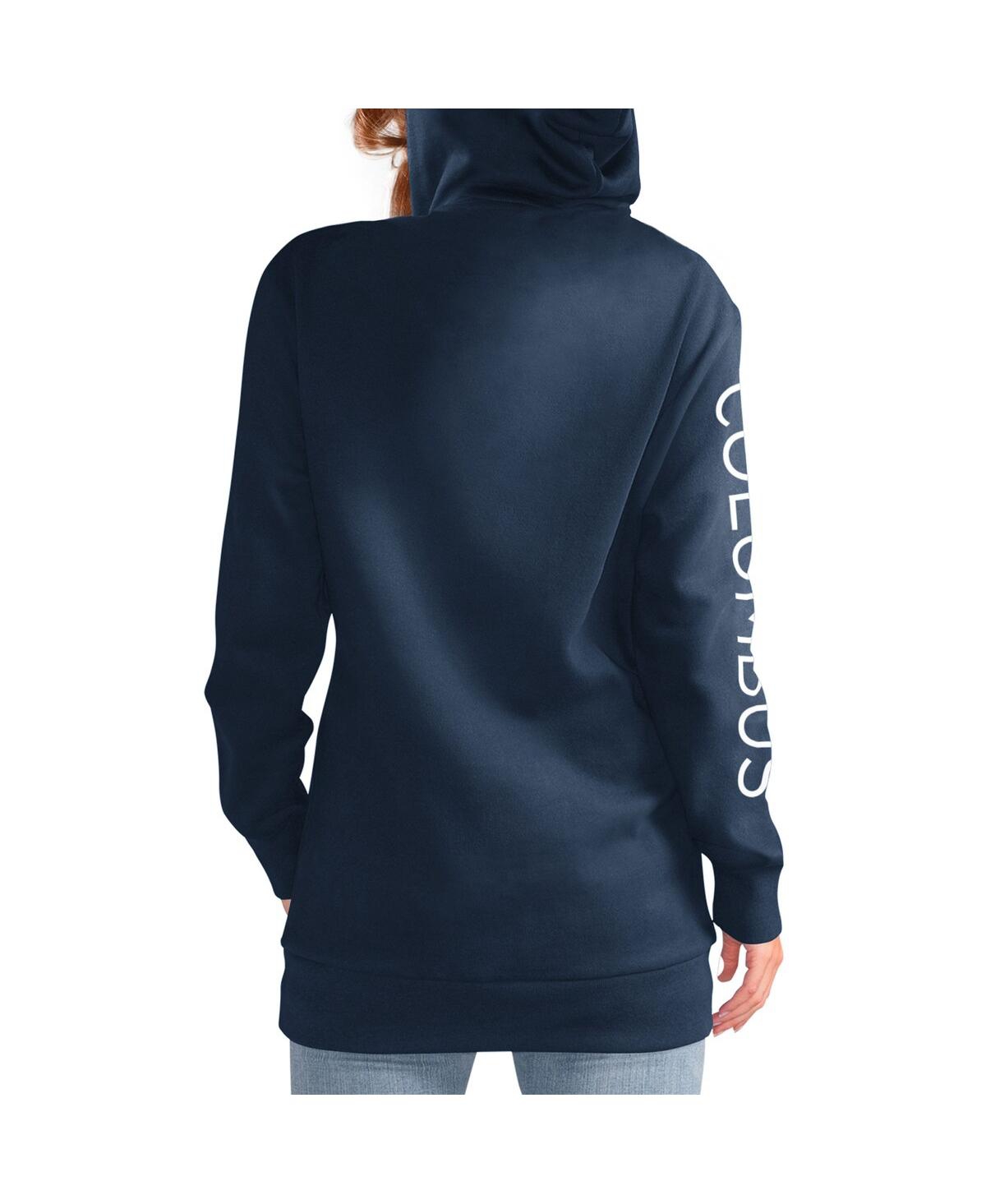 Shop G-iii 4her By Carl Banks Women's  Navy Columbus Blue Jackets Overtime Pullover Hoodie