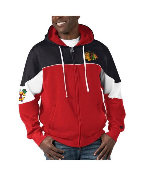 Мужское худи Starter Red, Black Chicago Blackhawks Power Forward Full-Zip