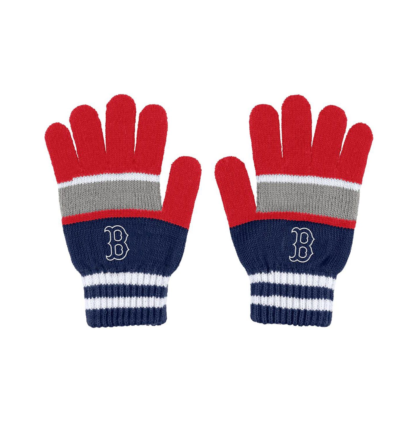 Женские аксессуары WEAR by Erin Andrews Boston Red Sox Stripe Glove and Scarf Set — фото 3