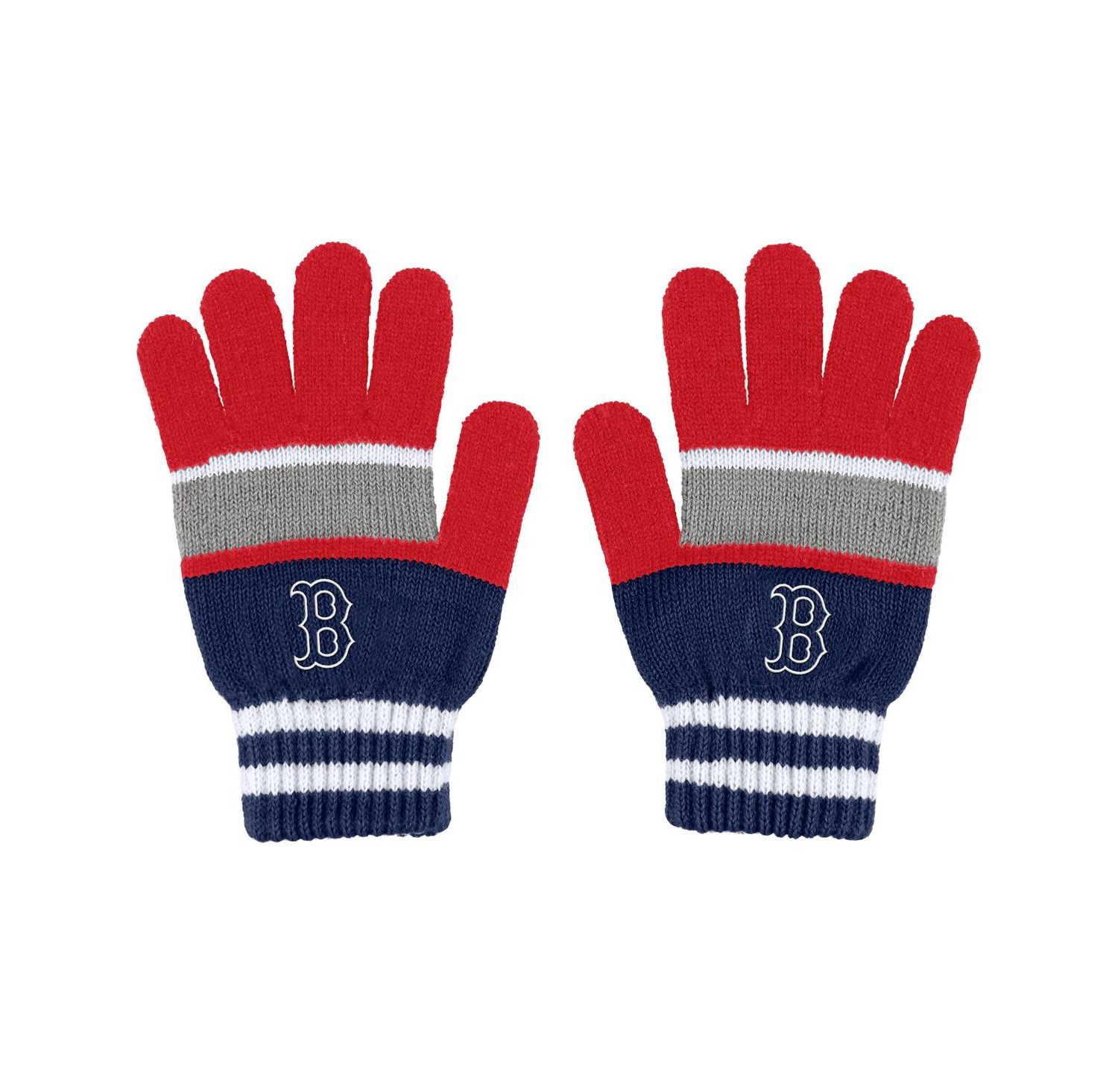 Women's Boston Red Sox Stripe Glove and Scarf Set