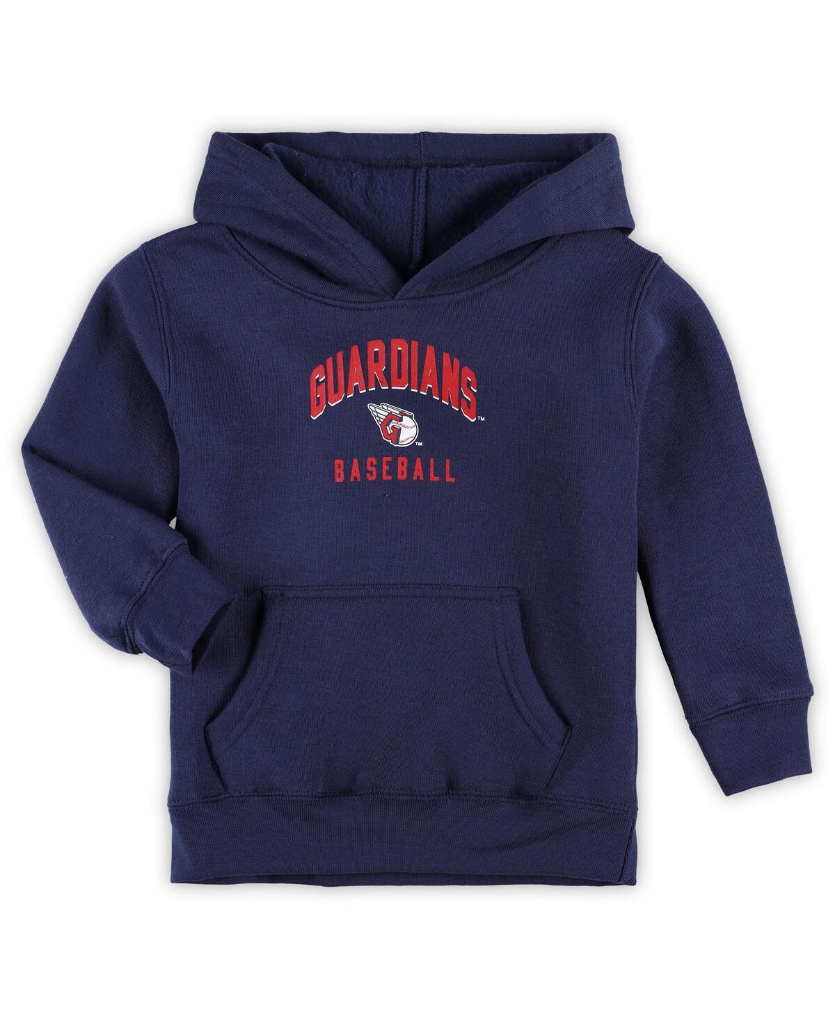 Shop Outerstuff Toddler Boys And Girls Navy, Gray Cleveland Guardians Play-by-play Pullover Fleece Hoodie And Pants  In Navy,gray