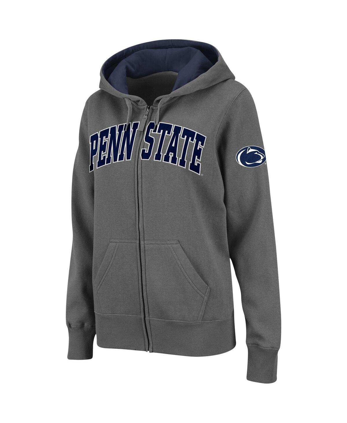 Shop Colosseum Women's  Charcoal Penn State Nittany Lions Arched Name Full-zip Hoodie