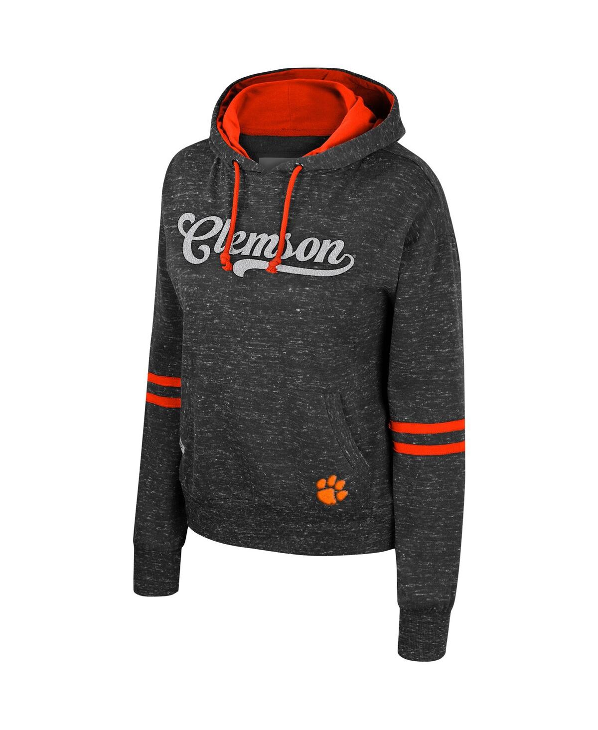 Shop Colosseum Women's  Charcoal Clemson Tigers Catherine Speckle Pullover Hoodie